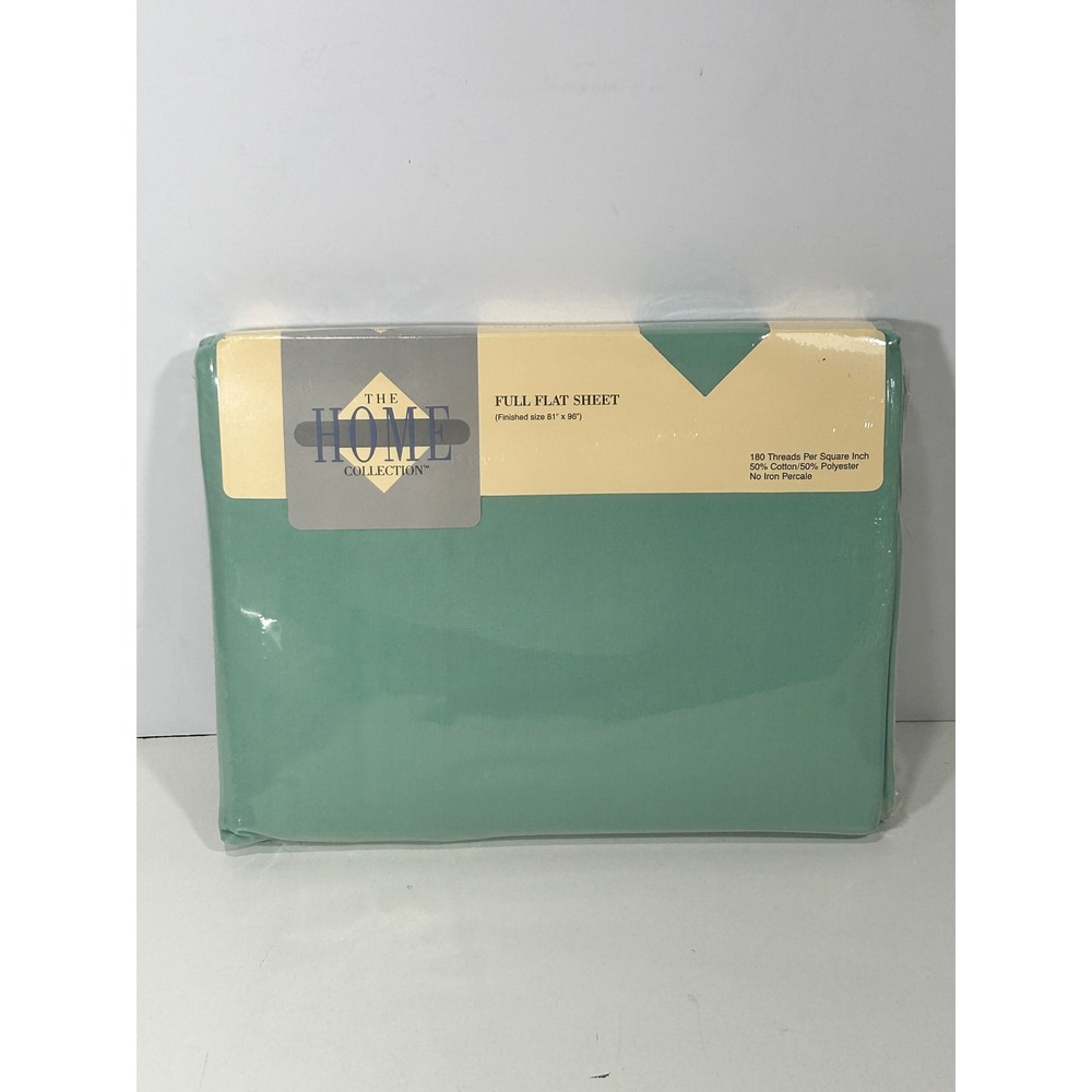 JCPenney The Home Collection Full Flat Sheet Foam Green 180TC Percale Vintage